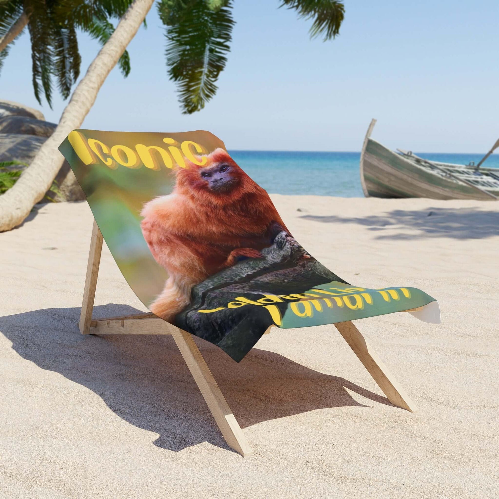 Iconic Golden Lion Tamarin Beach Towel - Primation