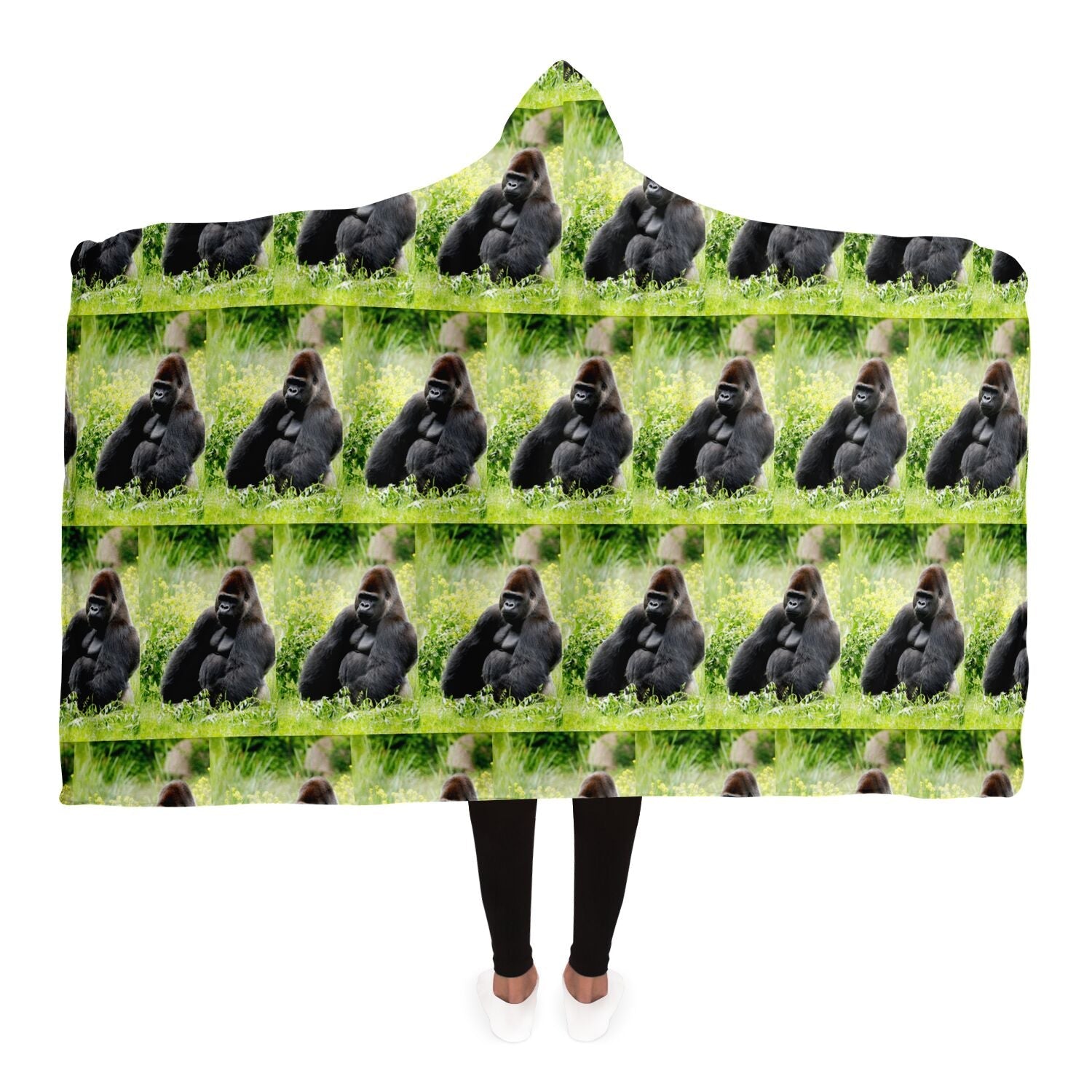 Iconic Gorilla Hooded Blanket - AOP - Primation
