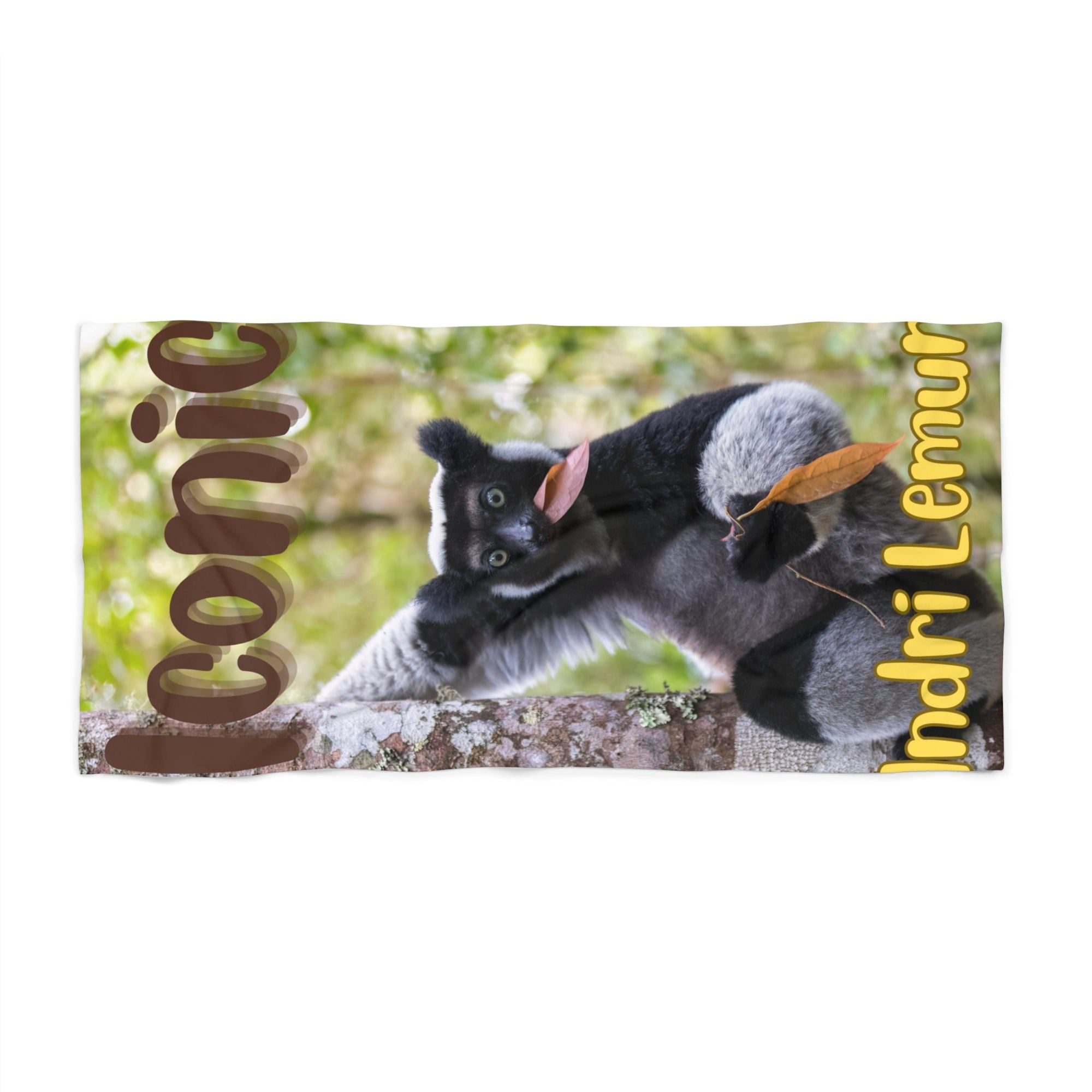 Iconic Indri Lemur Beach Towel - Primation