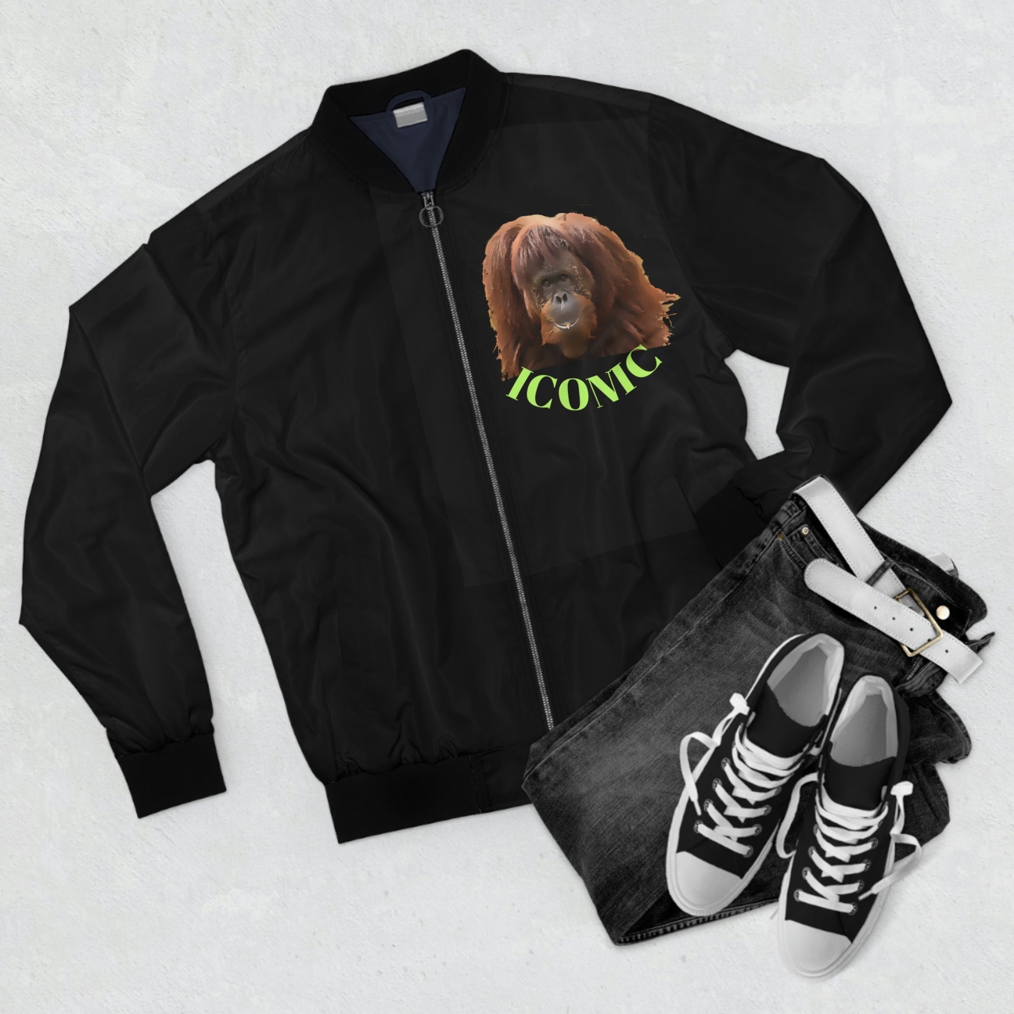 Men's Bomber Jacket (AOP) Iconic Orangutan - Primation