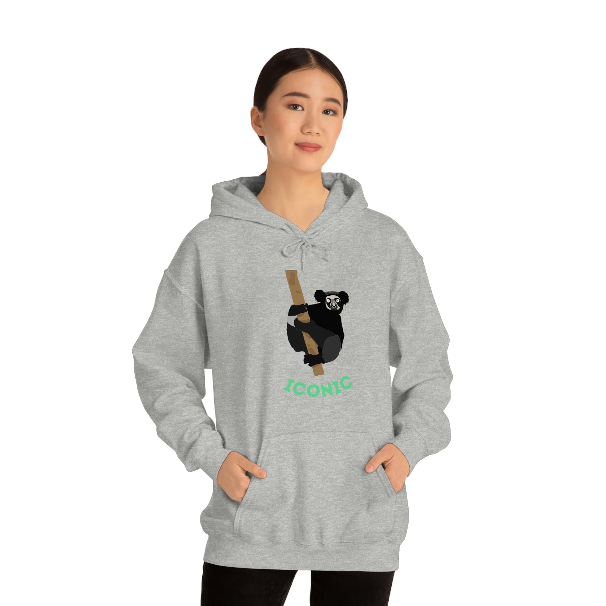 Unisex Heavy Blend™ Hooded Sweatshirt - Iconic Indri Lemur - Primation