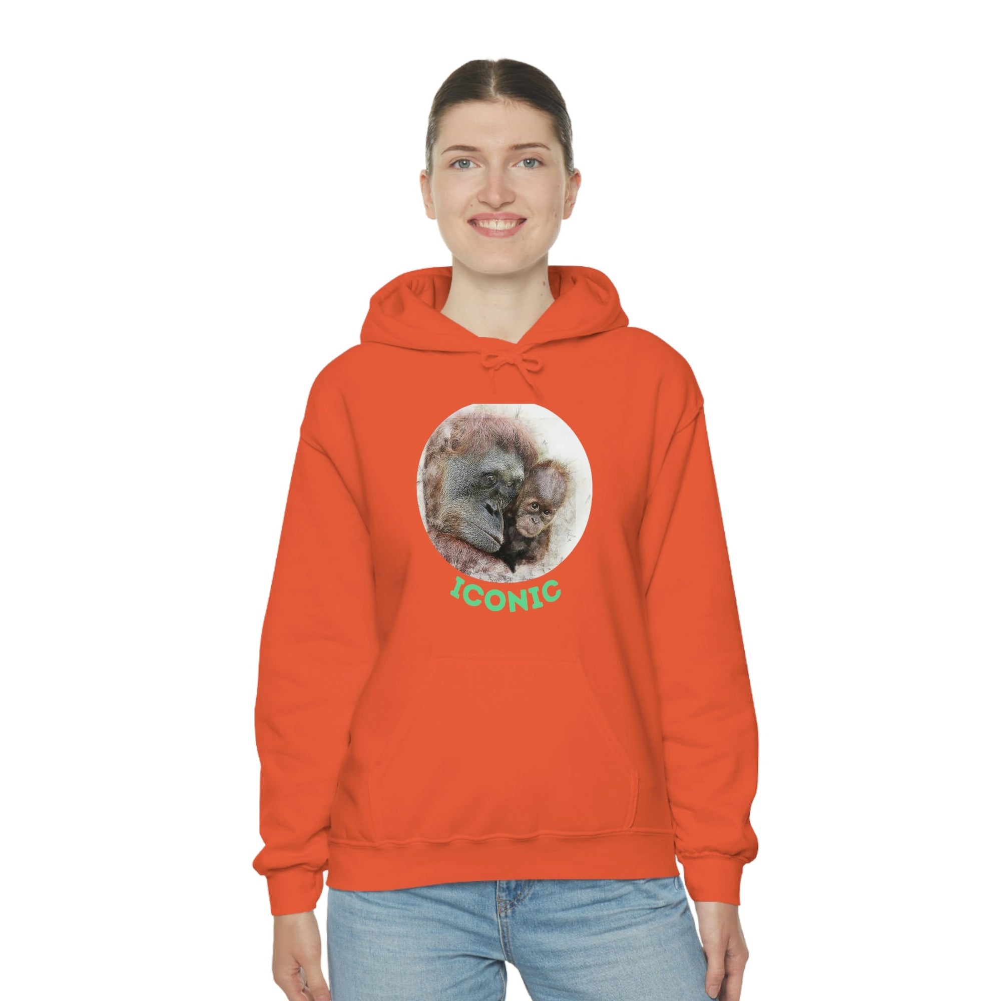 Unisex Heavy Blend™ Hooded Sweatshirt Iconic Orangutan - Primation