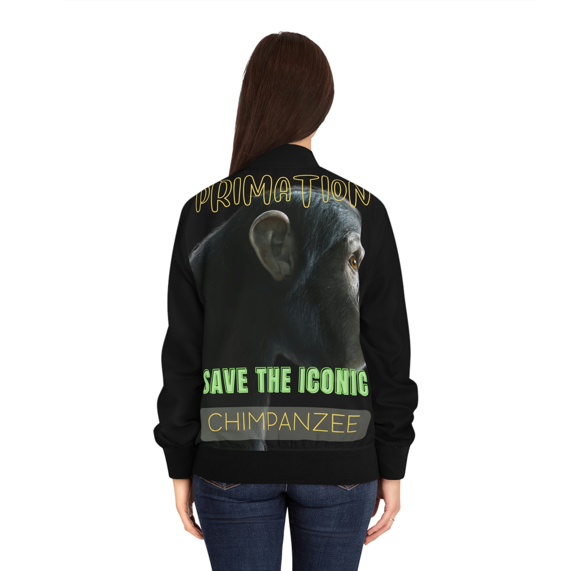 Women's Bomber Jacket (AOP) Iconic Chimpanzee - Primation