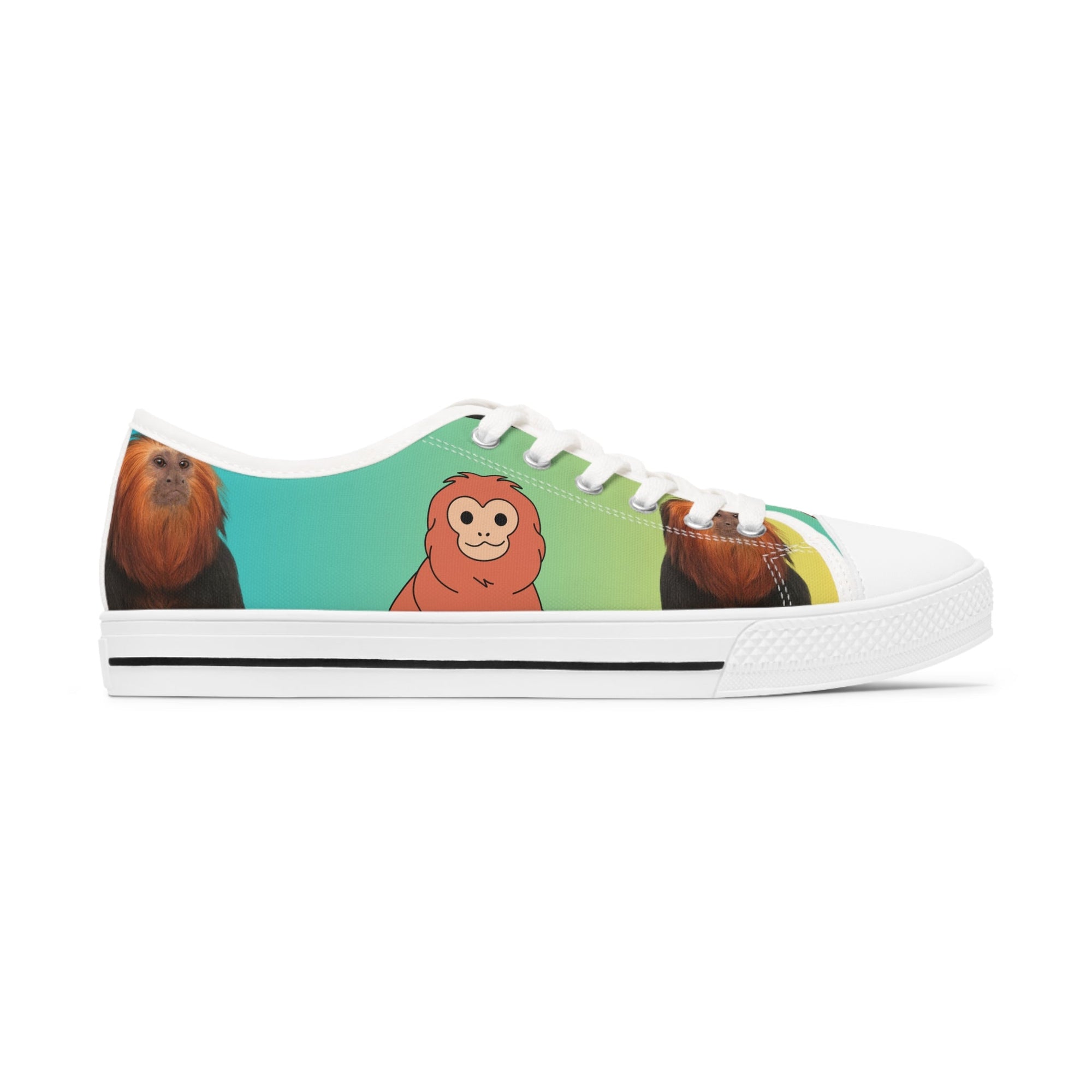 Women's Low Top Iconic Golden Lion Tamarin Sneakers - Primation