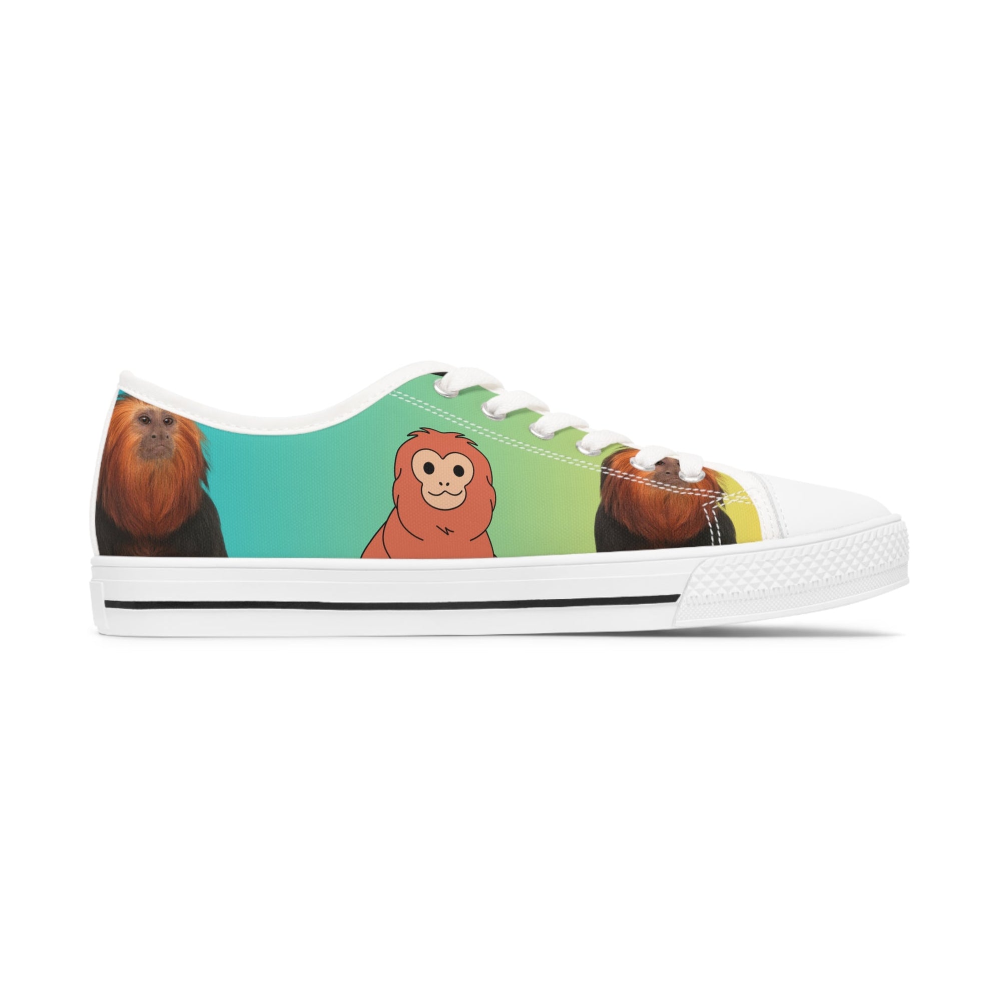 Women's Low Top Iconic Golden Lion Tamarin Sneakers - Primation