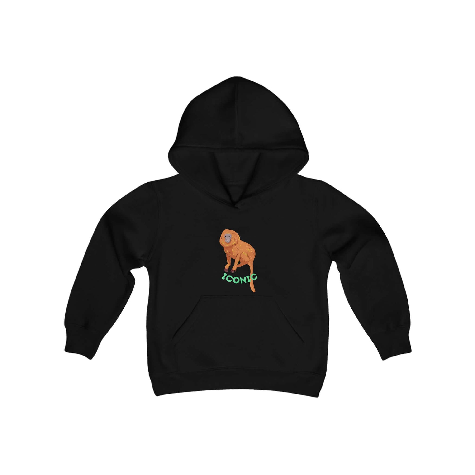 Youth Heavy Blend Hooded Sweatshirt - Iconic Golden Lion Tamarin - Primation