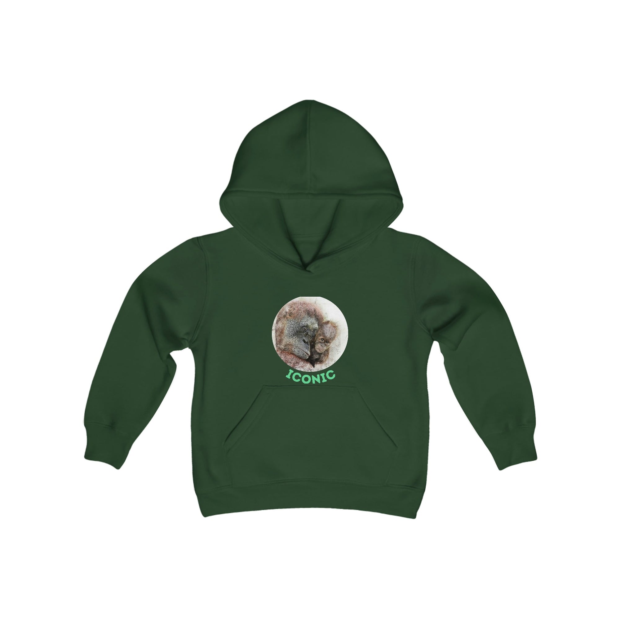 Youth Heavy Blend Hooded Sweatshirt Iconic Orangutan - Primation